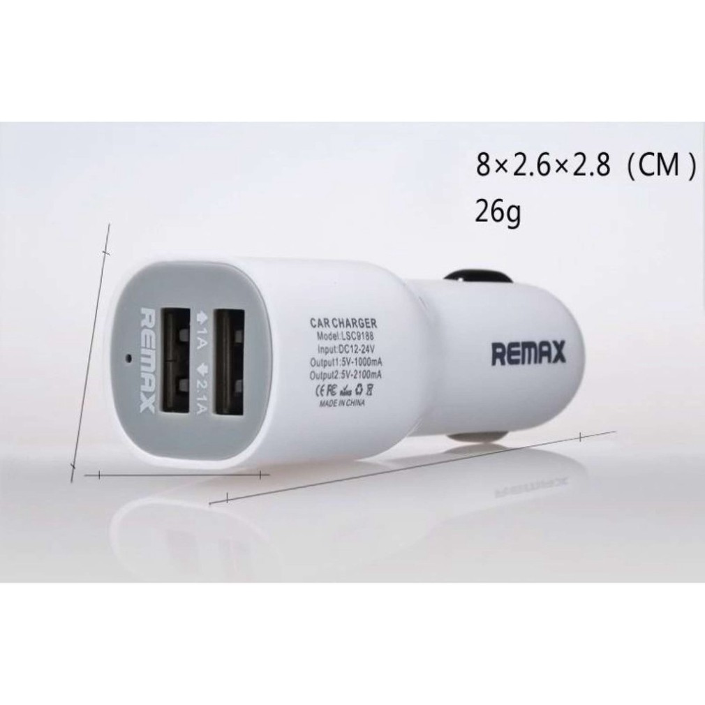 Cóc Sạc Xe Hơi 2 Cổng USB Remax