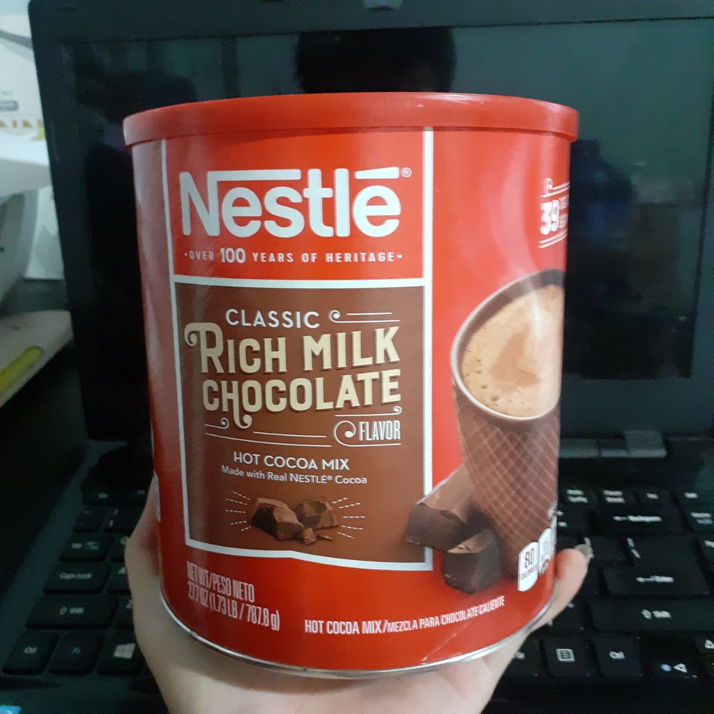 Bột cacao sữa Nestlé Hot Cocoa Mix lon giấy 787.8g