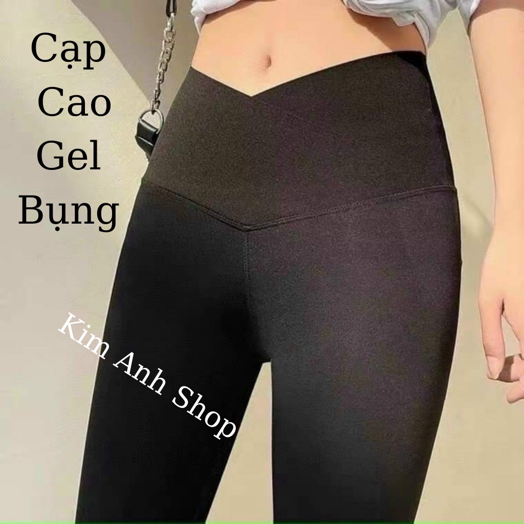 Quần Legging Nữ⚡Tôn Dáng⚡Quần Legging Cạp Cao Gel Bụng Chất Cotton Co Dãn 4 Chiều Mã L02_Kim Anh Shop