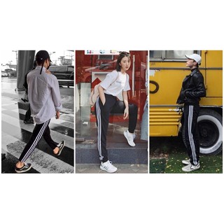Quần joggers đen 3 sọc thể thao cao cấp