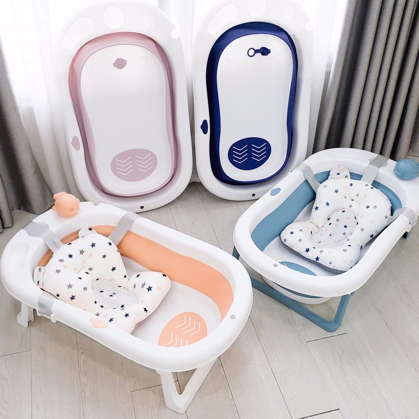 [MẪU MỚI] CHẬU TẮM GẤP GỌN CHO BÉ KÈM PHAO TẮM
