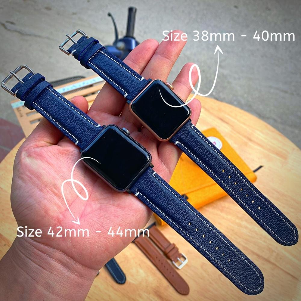 Dây Apple Watch Vnstrap dây đeo đồng hồ Apple Watch series 3 4 5 6 7 se da bê Italia 38mm 40mm 42mm 44mm iwatch A32