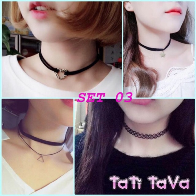 COMBO 4 CHOCKER / VÒNG CỔ ĐẸP PHONG CÁCH CÁ TÍNH HÀN QUỐC Tatitava