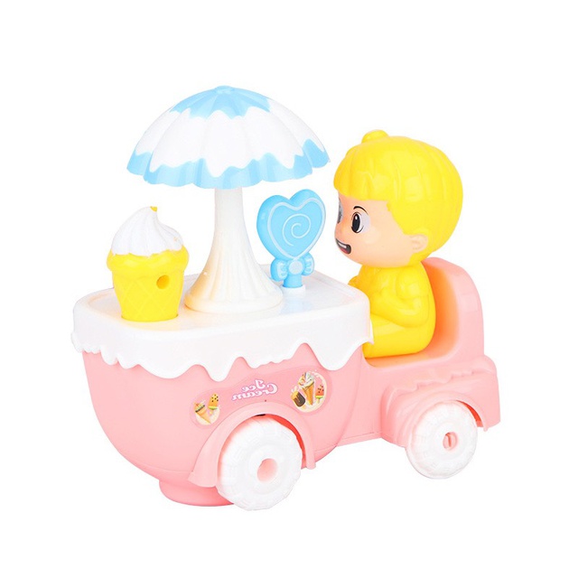 Đồ chơi Búp bê đẩy xe kem đáng yêu có nhạc, đèn, có thể di chuyển