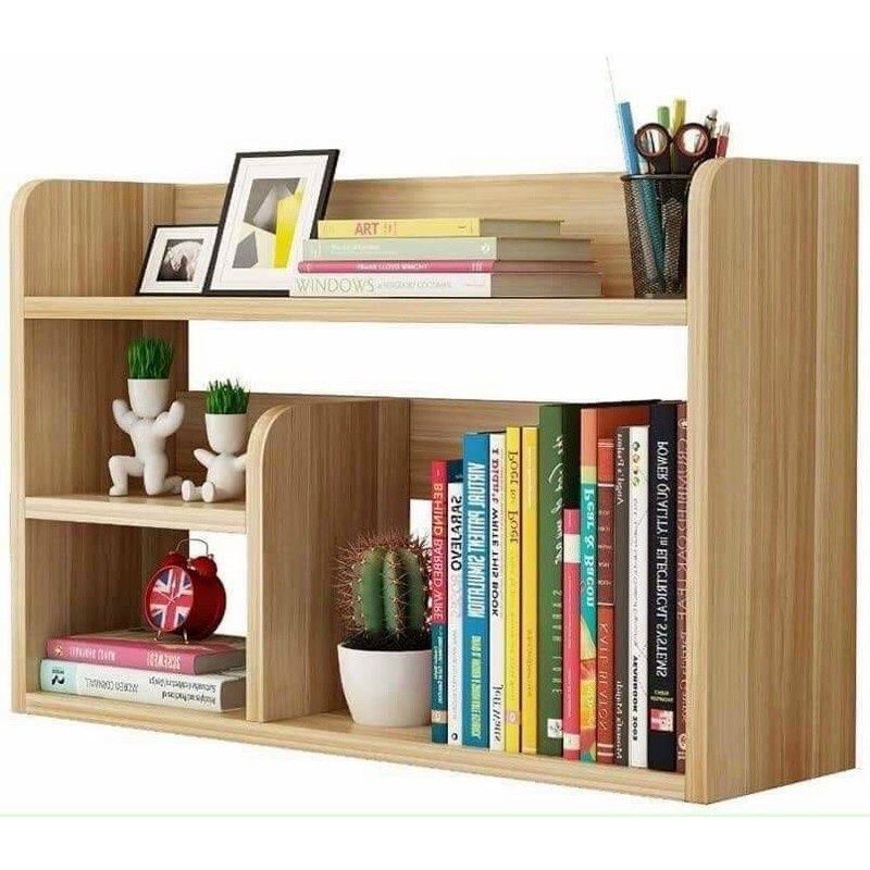 kệ sách vân gỗ đề bàn 4 ngăn tiện lợi tủ đựng hồ sơ sách vở