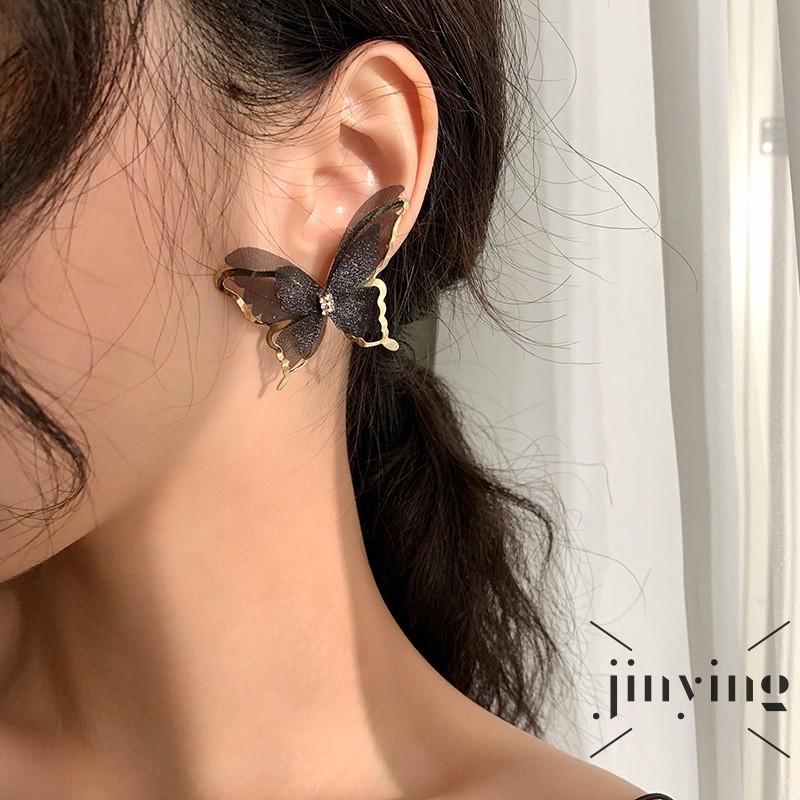 GETNOIVAS Bông tai nữ mặt hình bướm thời trang