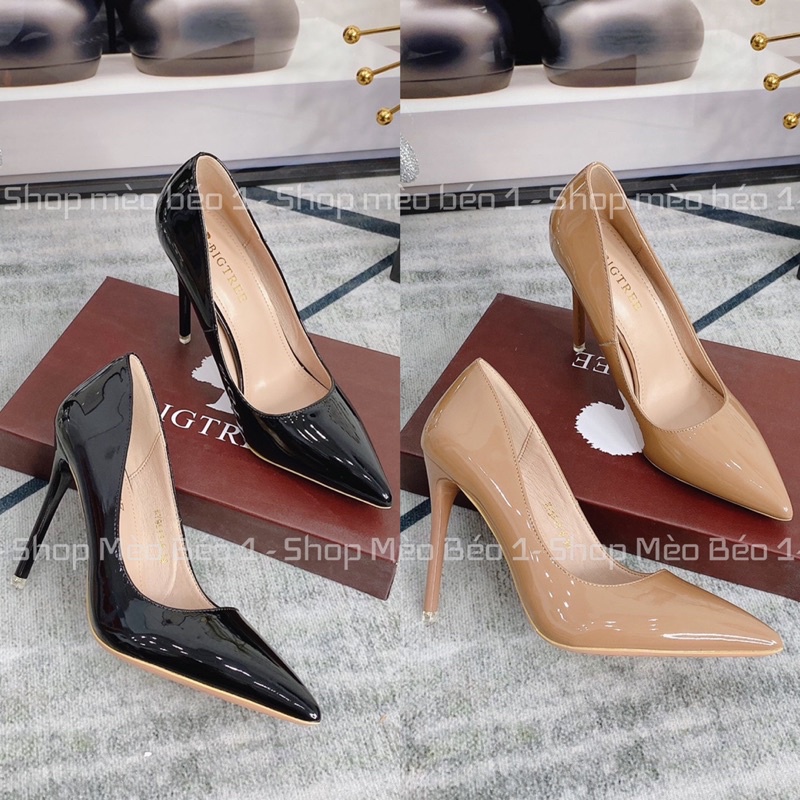 Giày cao gót bigtree da bóng fullbox hàng quảng châu cao cấp