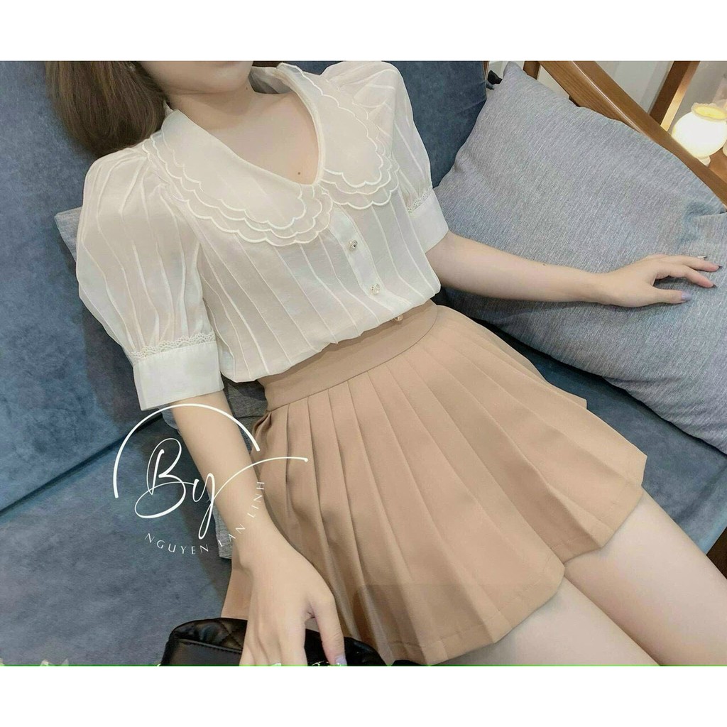 Chân váy xếp ly nhỏ chất tuyết mưa