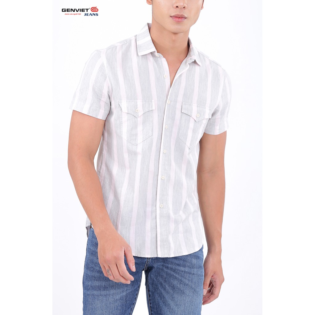 Áo sơ mi cộc tay nam T3321L416 GENVIET | BigBuy360 - bigbuy360.vn