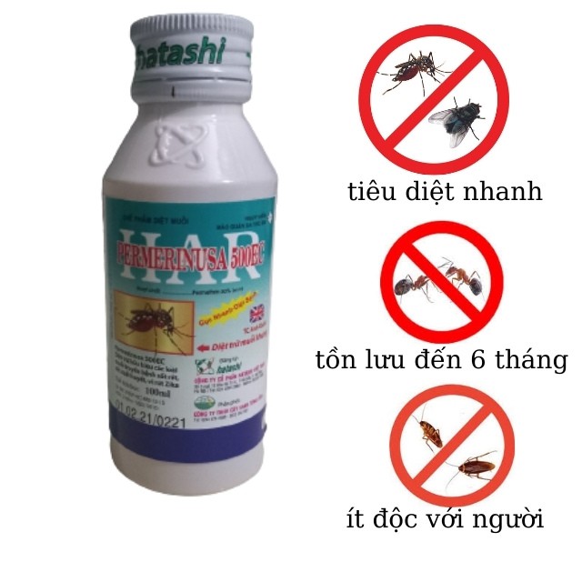 [ Tam Biệt Côn Trùng] Thuốc Diệt Muỗi, Kiến,Dán Perme500EC(100ml) Được Bộ Y Tế Khuyên Dùng Phòng Tránh Sốt Rét