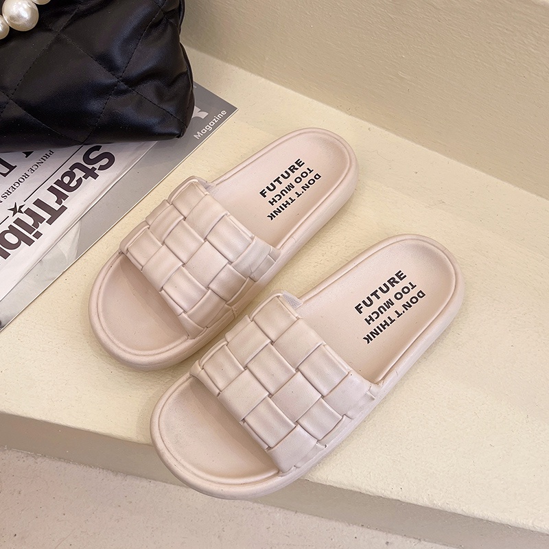 IELGY Dép đi trong nhà tắm  dạng dệt đáy dày thoải mái cho nữ