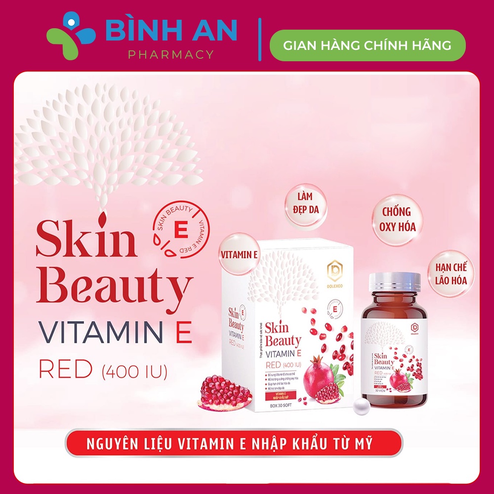 Skin beauty vitamin E chống lão hoá đẹp da, E đỏ