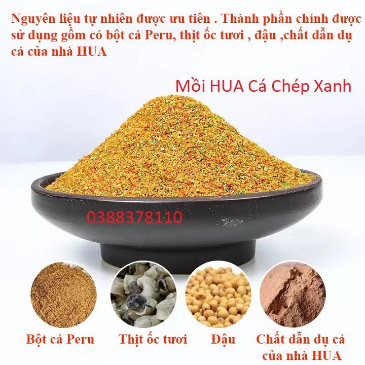 Mồi Câu Cá, Mồi Hua Cá Chép Xanh, Cám Câu Cá - CC 4