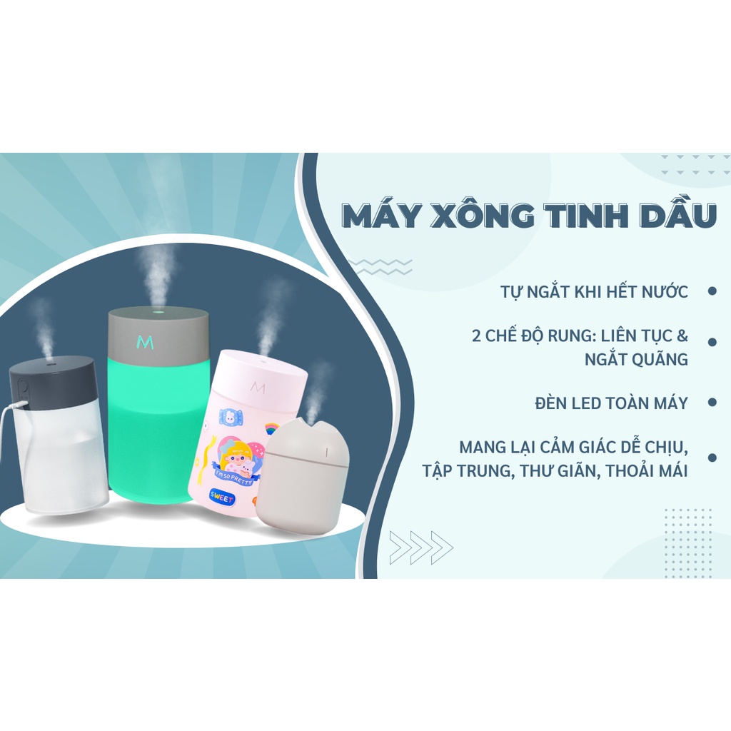 Máy Xông Tinh Dầu Khuếch Tán Tinh Dầu - Máy Phun Sương Mini 250ml DX68- VenuShop