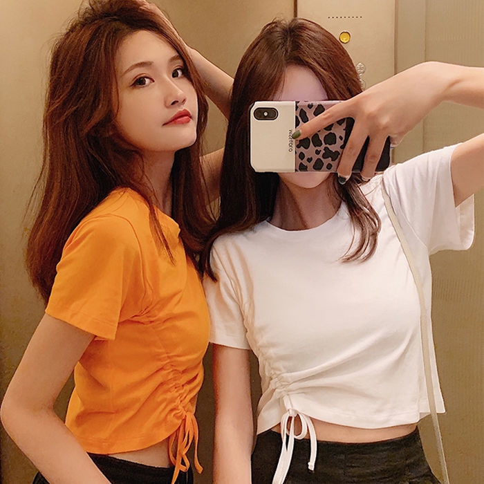 Áo Croptop Ngắn Tay Thời Trang Gợi Cảm Cho Nữ