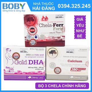 Combo Chela Sắt Canxi DHA bổ sung dưỡng chất cho mẹ bầu trong suốt thời kỳ mang thai và sau sinh