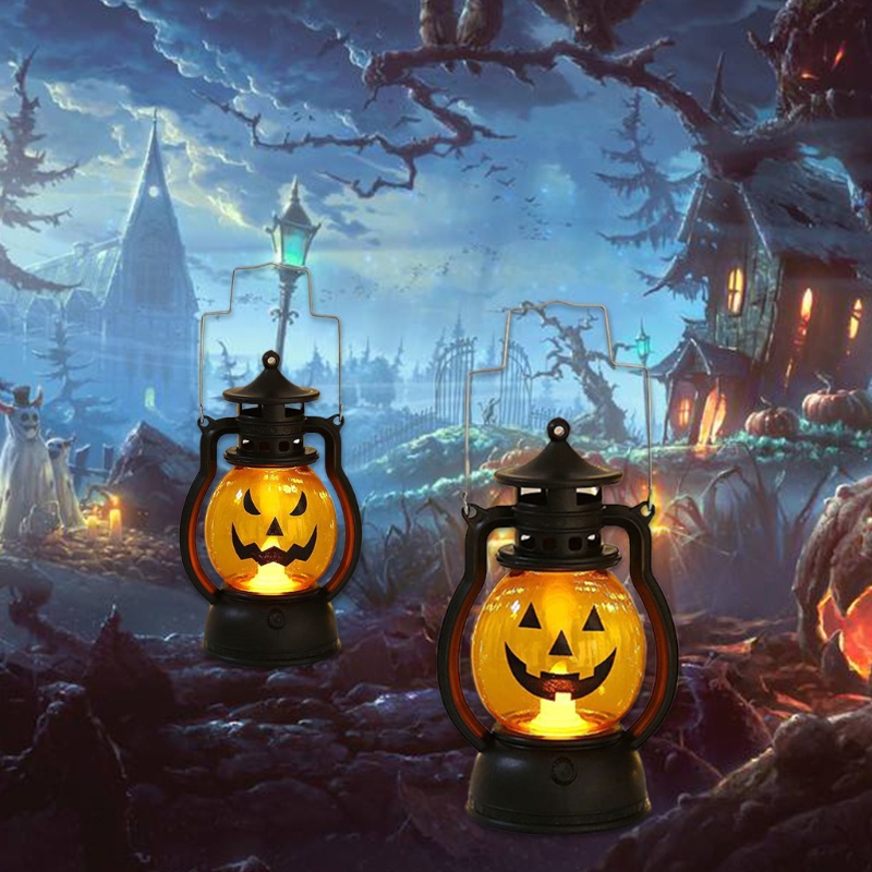 Li Lồng Đèn Dầu Ngựa Bí Ngô Ma Bí Ngô Halloween Di Động P
