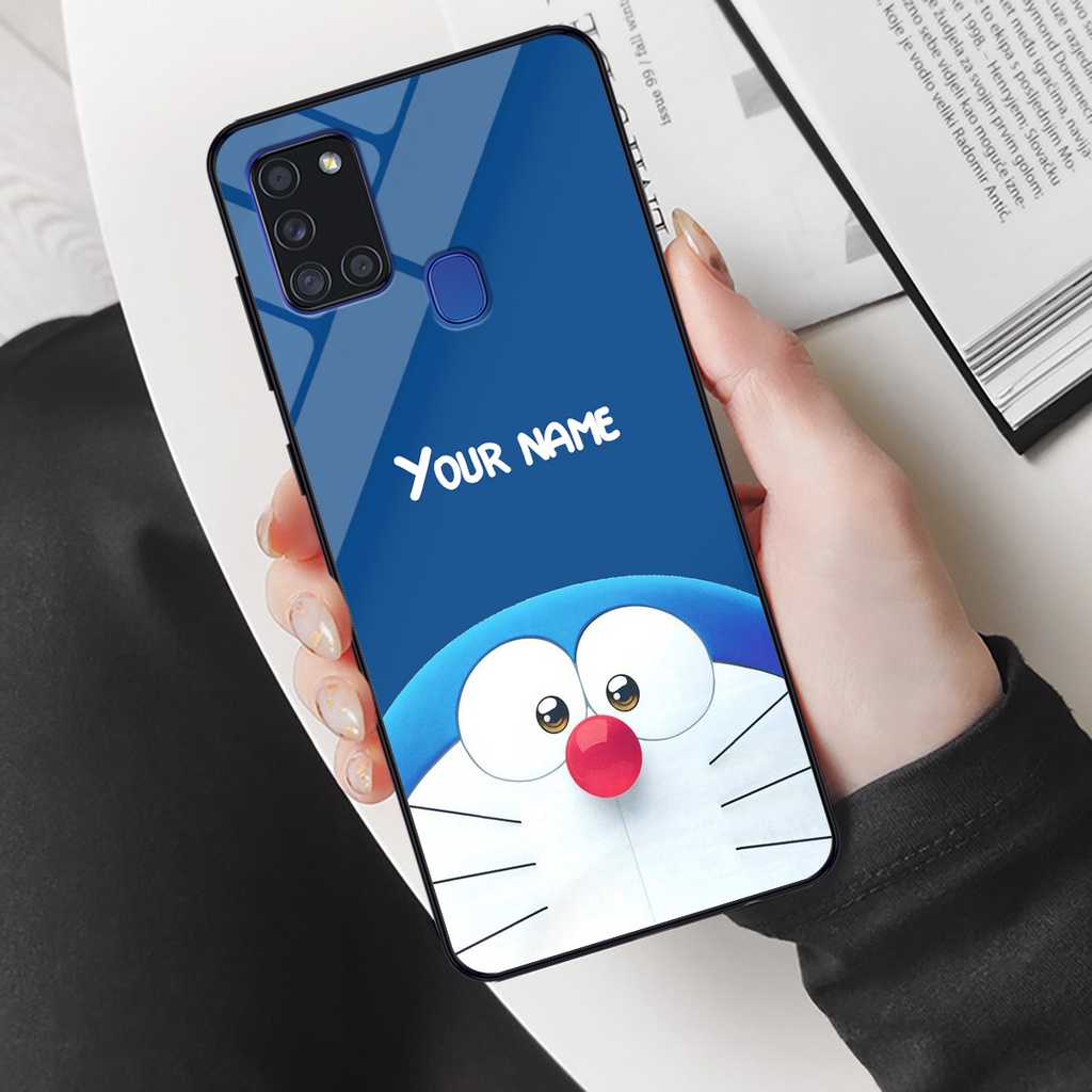 Ốp lưng điện thoại Samsung Galaxy A21s - Doraemon edition, chất liệu kính cường lực