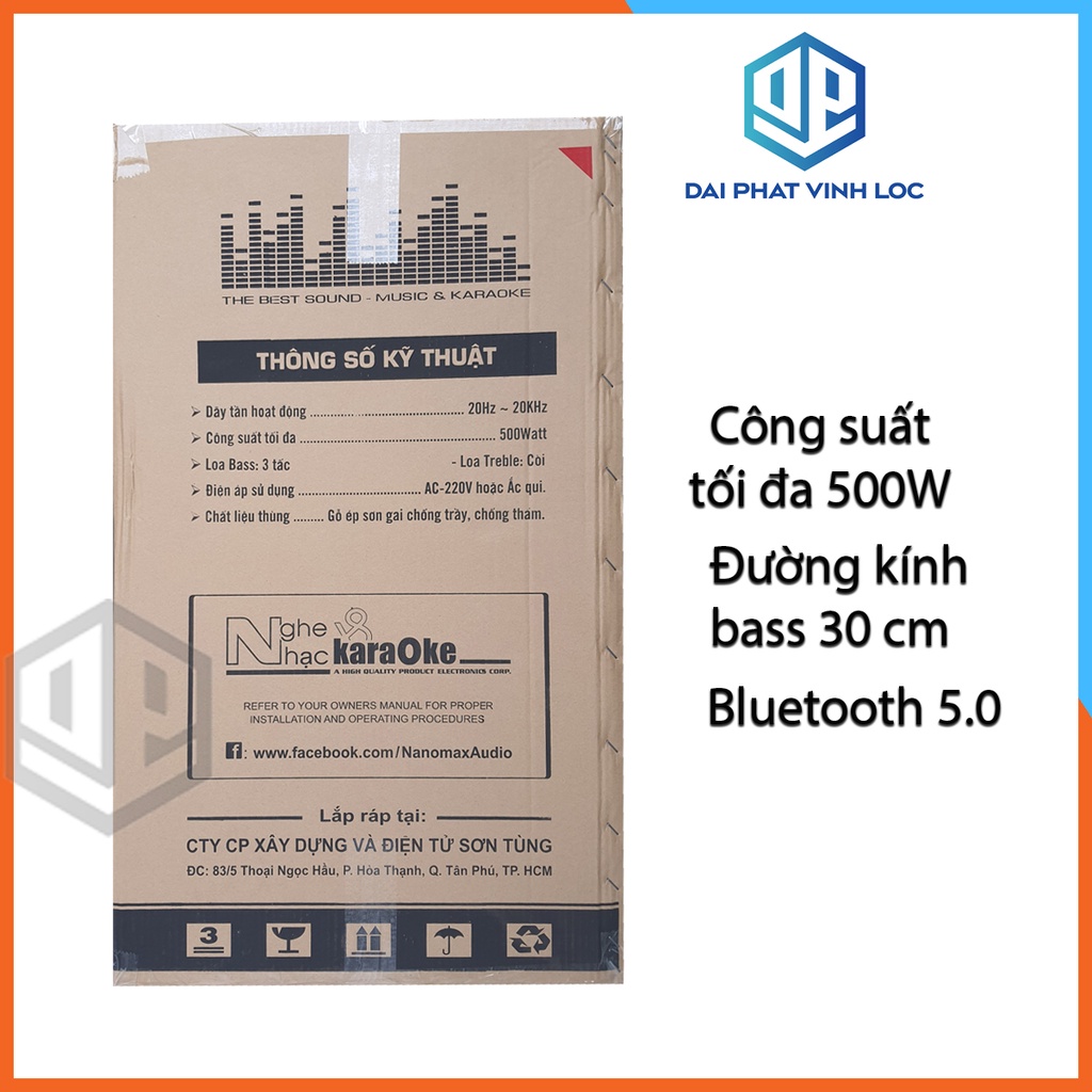 Loa Kéo Karaoke Nanomax Bluetooth KS-12F3 2022 Bass 30 Tặng 2 Mic Đọc Được Usb Thẻ Nhớ Công Suất 500w Có Bánh Xe Cao cấp