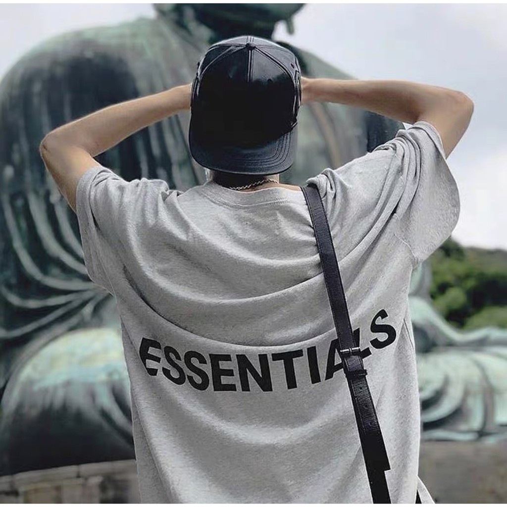 Áo thun tay lỡ Essentials xám ghi , áo cotton nam nữ unisex,Cocmer_vn