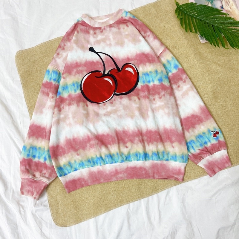 Áo sweater nỉ da cá KIRSH màu loang tie dye made in Korea