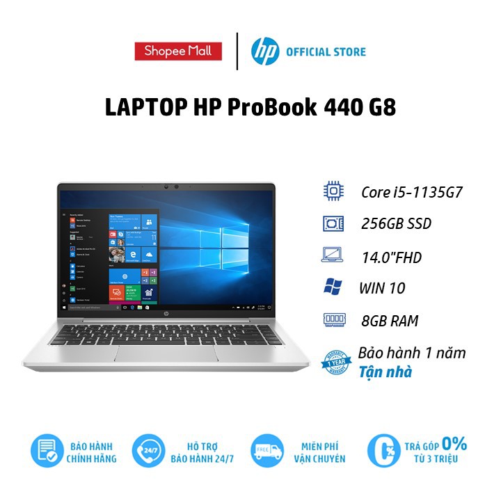 Laptop HP ProBook 440 G8,Core i5-1135G7,8GB RAM,256GB SSD,14"FHD,Win 10 Home