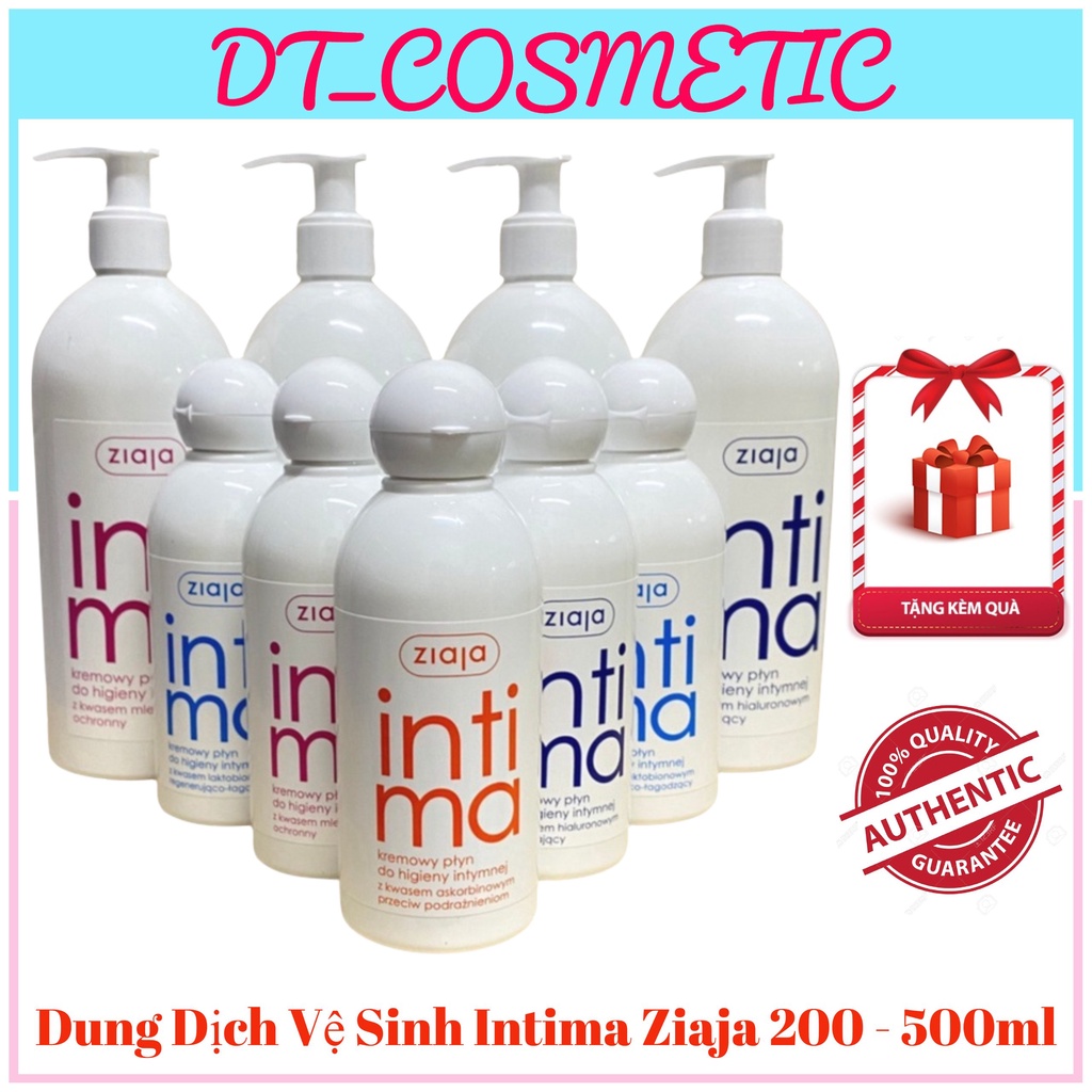 Dung dịch vệ sinh phụ nữ Intima Ziaja , Dung dịch vệ sinh vùng kín gel phụ khoa giảm ngứa mùi hôi khí hư 200 - 500ml