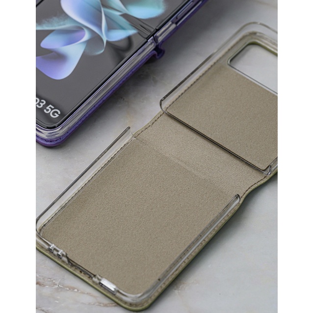 Bao Da PU Điện Thoại Nắp Lật Kèm Ngăn Đựng Thẻ Khóa Nam Châm Cho Samsung GALAXY Z FLIP 5 / Z FLIP 4 / Z FLIP3