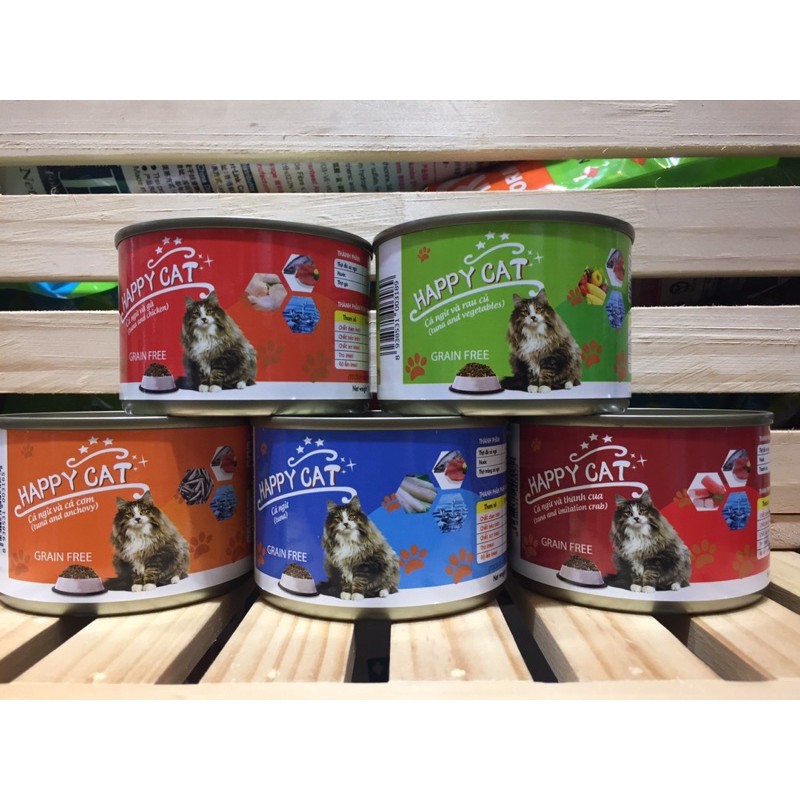 Pate lon HAPPY CAT cho mèo 160g