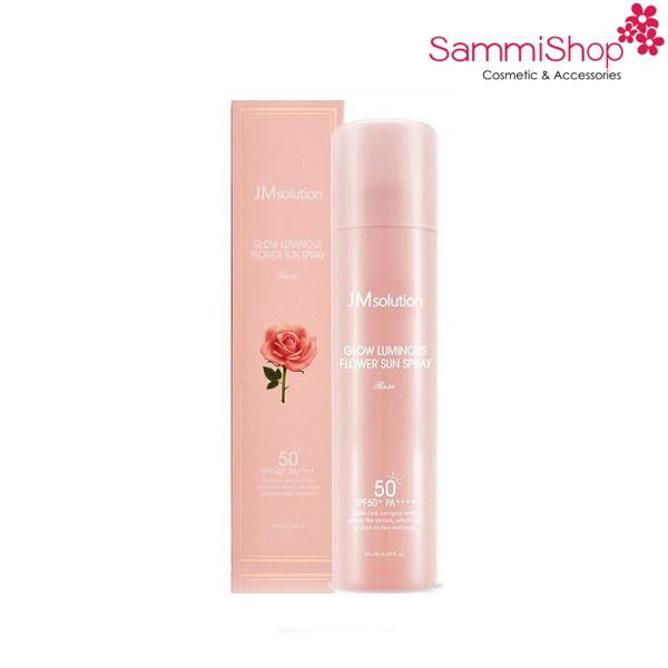 Jmsolution Xịt chống nắng Glow Luminous Flower Sun Spray Rose 180ml