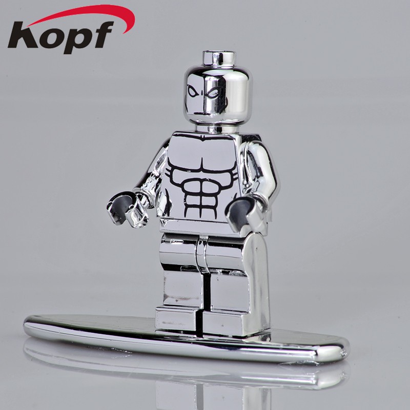 Minifigures Marvel Nhân Vật Silver Sufer - Người lướt ván Bạc Phiên Bản Mạ Mạ Crom KF2055