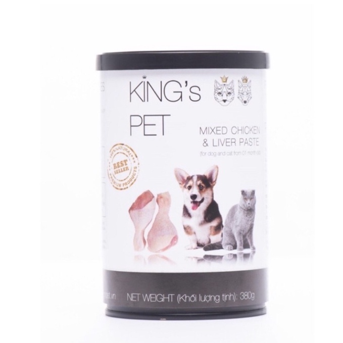 Pate KING'S PET cho Chó Mèo - Lon 380g ( 4 vị )