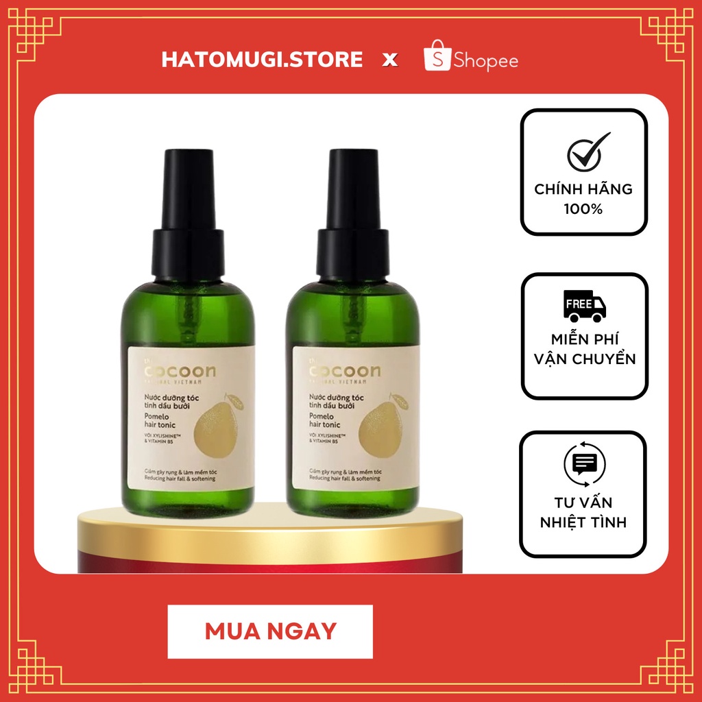 Nước dưỡng tóc tinh dầu bưởi Cocoon Pomelo hair tonic 140ml giảm gãy rụng , làm mềm tóc