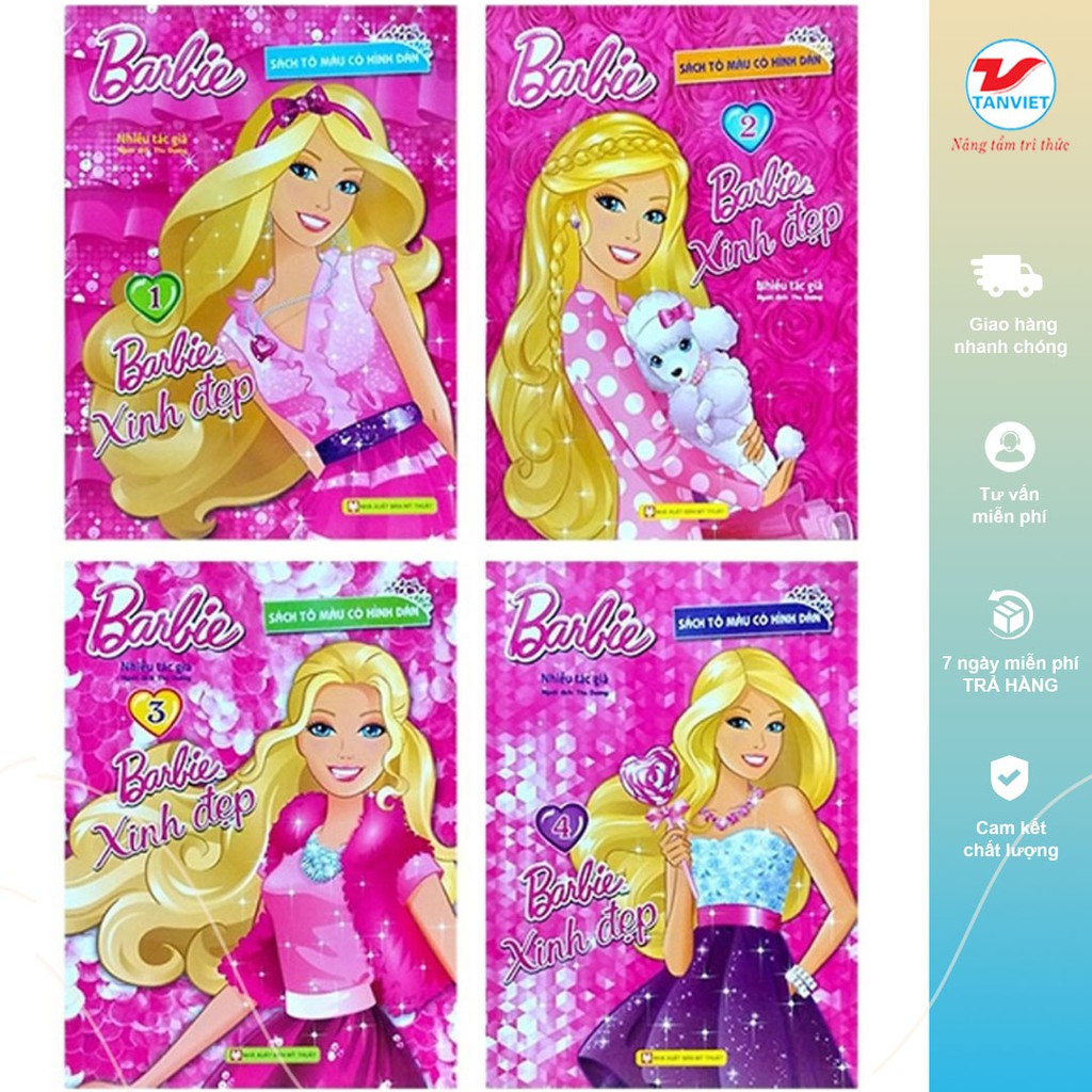 Bộ Sách Tô Màu - Barbie Xinh Đẹp (4 Cuốn)