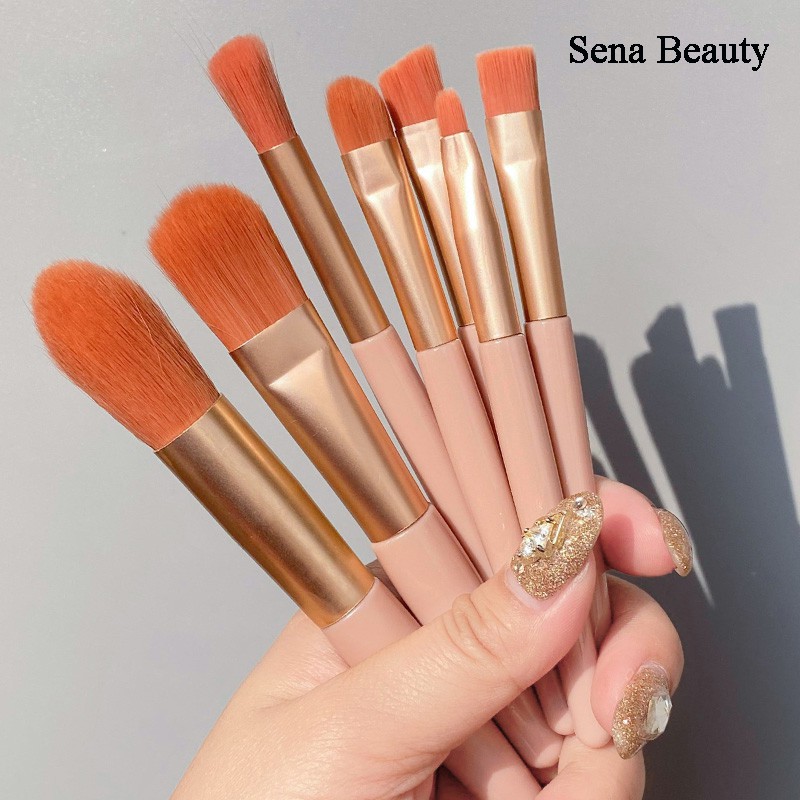 Bộ cọ trang điểm make up cá nhân 8 cây tặng kèm túi zip Vintage Sena Beauty