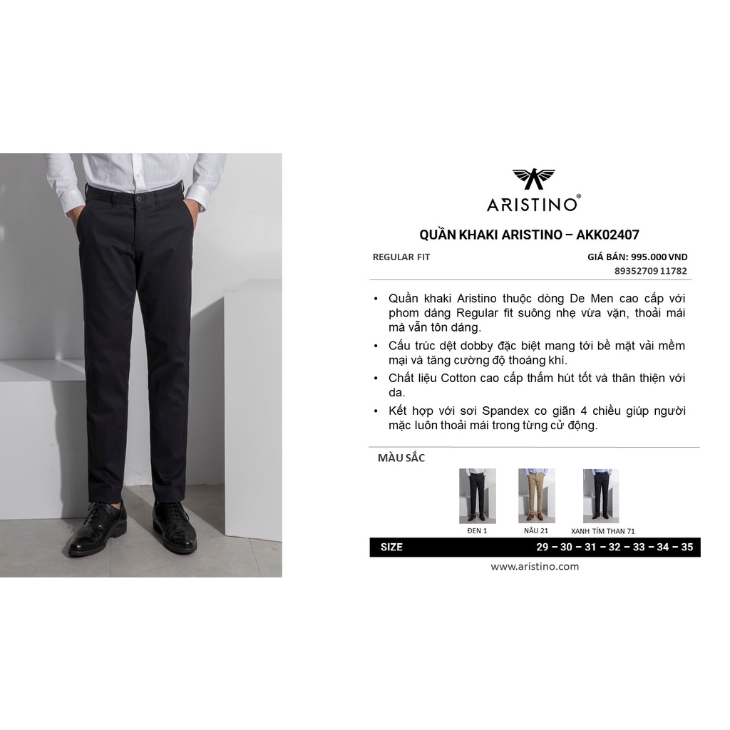 Quần Khaki Co Giãn Regular ARISTINO AKK02407