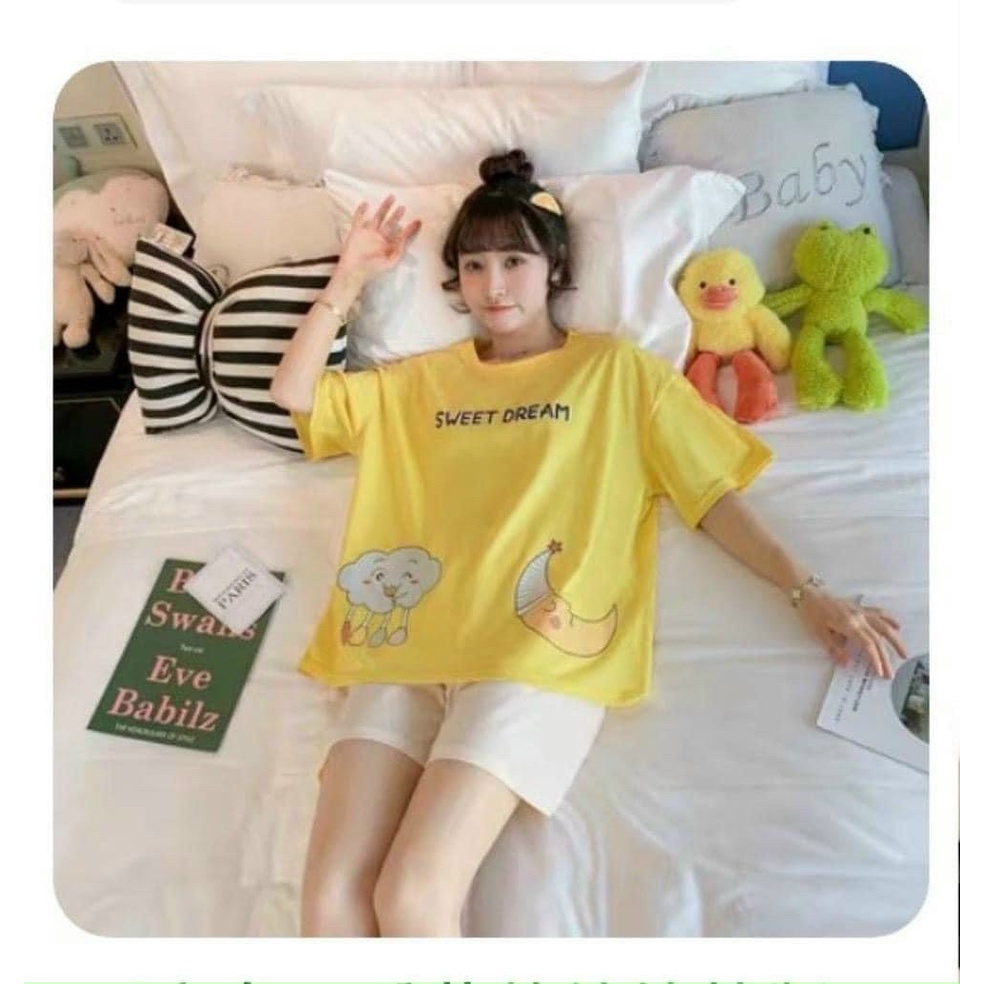 Bộ cộc nữ mặc nhà, bộ ngủ hoạt hình đáng yêu cao cấp BC-1