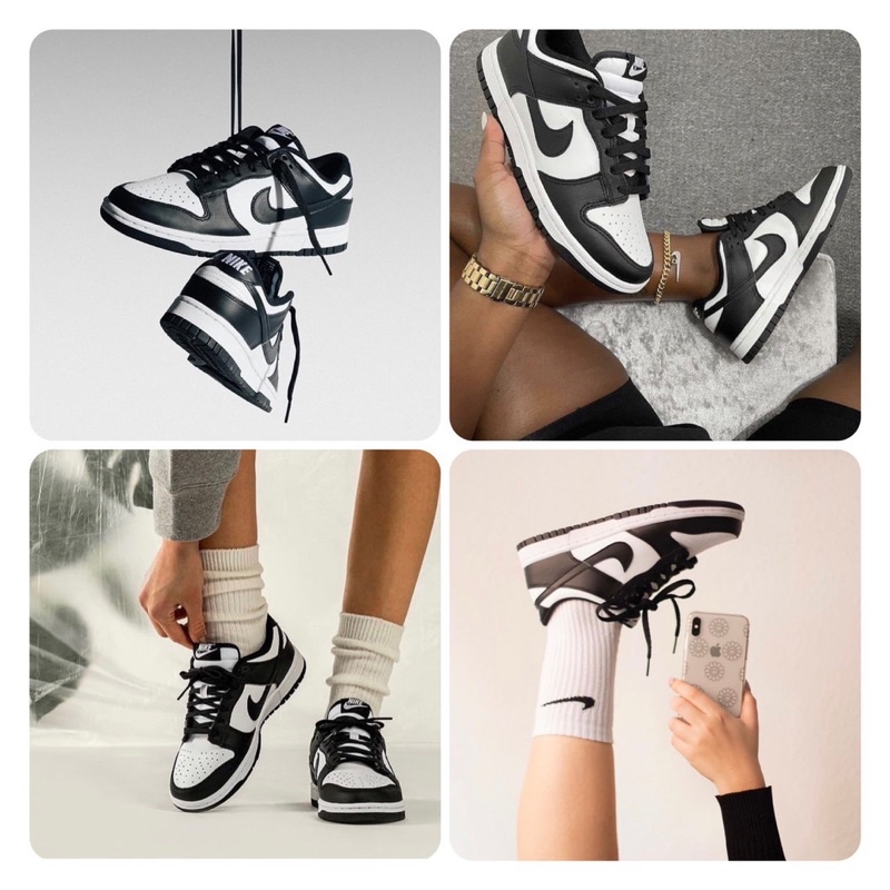 Giày Dunk Panda cổ thấp, không tem