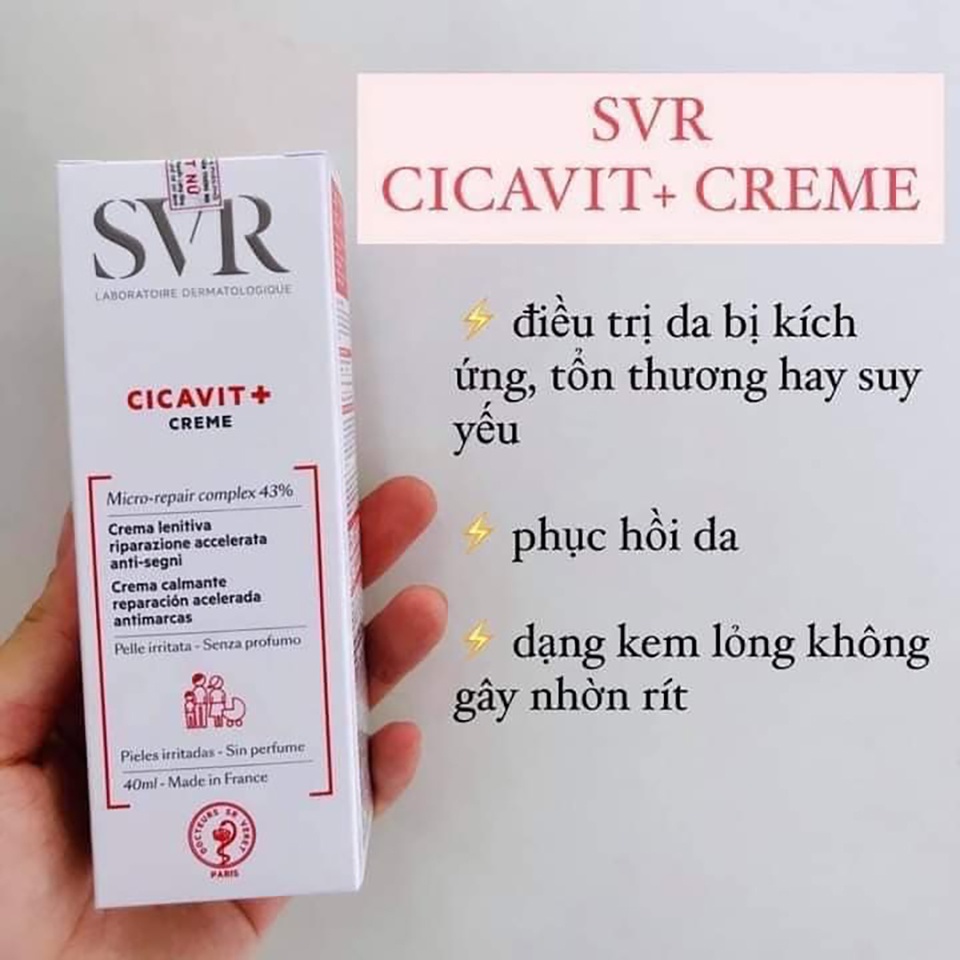 ✅ Kem Dưỡng SVR CICAVIT+ Crème 40ml Làm Dịu Phục Hồi Da Dành Cho Da Thương Tổn, Nứt Nẻ, Mẫn Đỏ