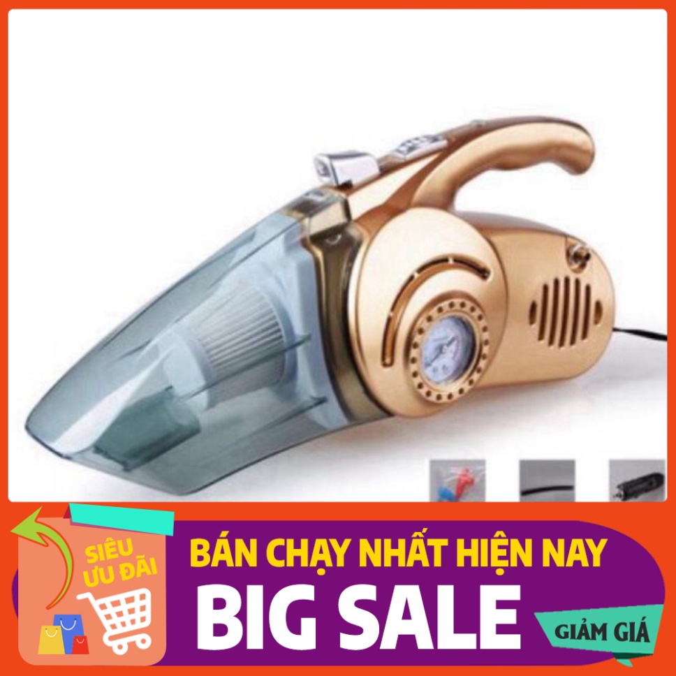 [FREE SHIP] 💥[CHÍNH HÃNG + FREE SHIP]💥 Máy Hút Bụi ô tô 4 in 1 Bơm Lốp Đo Áp Suất Và Đèn Pin Siêu Sáng BẢO HÀNH 1 NĂM�