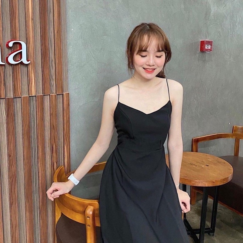 Đầm ĐEN 2S ĐAN CHÉO LƯNG