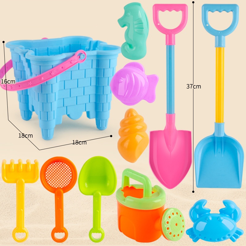 Set đồ chơi 9/ 10/ 11 món SEA SUN TOYS gồm xẻng và dụng cụ xúc cát vui nhộn đáng yêu