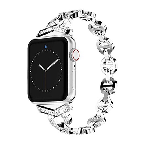 Stainless Steel Strap for Apple Watch Series 5/4/3/2/1 Band Rhinestone Diamond Band Metal Watchband