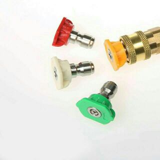 Bộ 4 Béc Phun-Đầu Béc Gắn Súng Xịt Rửa Máy Rửa Xe Áp Lực Cao-Ren Nối Nhanh 1/4 inch