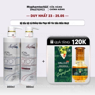 Cặp Dầu Gội Xả Argan Soft Agan Phục Hồi Chống Gàu 800ml - gội xả soft chính hãng