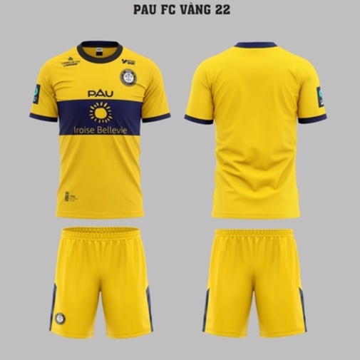 Bộ Quần Áo Bóng Đá Quang Hải Pau FC vàng 2022