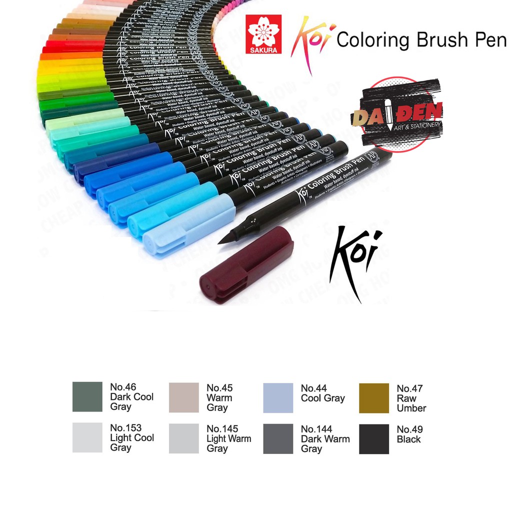 [DA ĐEN] Bút Sakura Koi Coloring Brush Pen (SALE XẢ HÀNG)