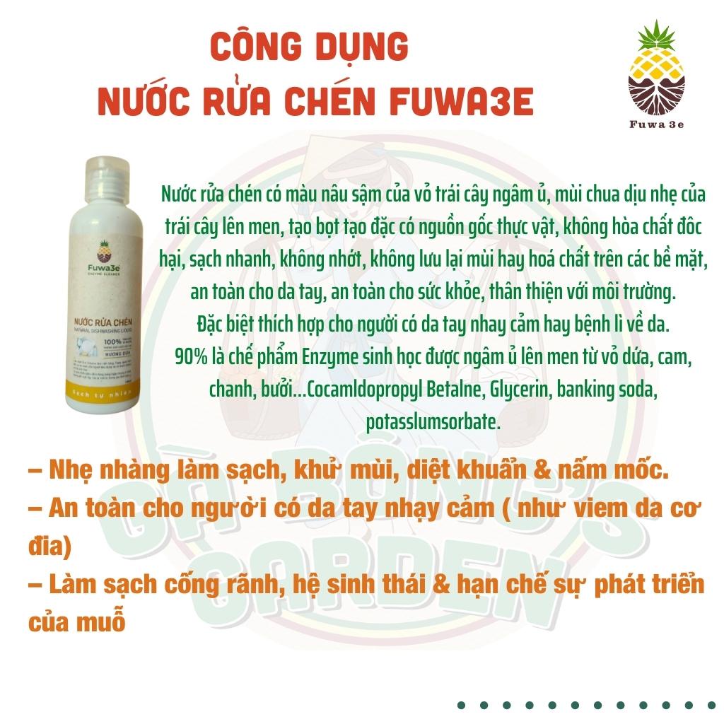 Nước Rửa Chén Hữu Cơ Fuwa3e Eco-enzyme An toàn cho da nhạy cảm Chai 100ml