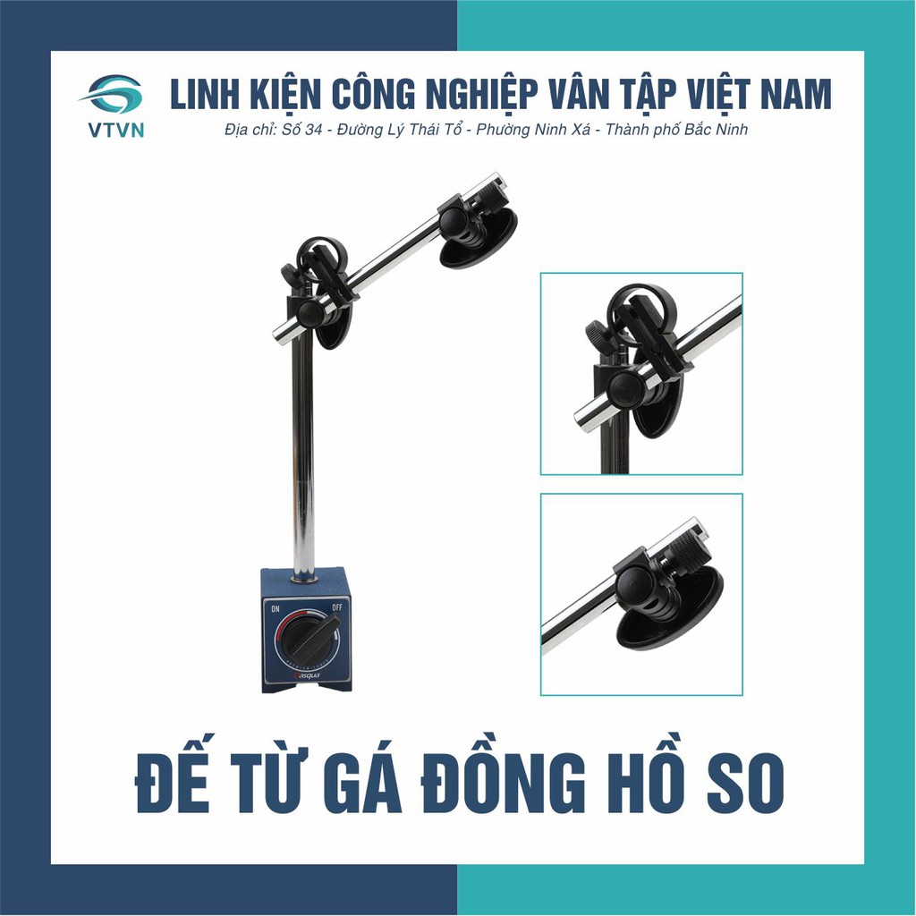 Chân đế từ cố định đồng hồ so, đồng hồ chân gập hãng chính hãng DASQUA, fullbox