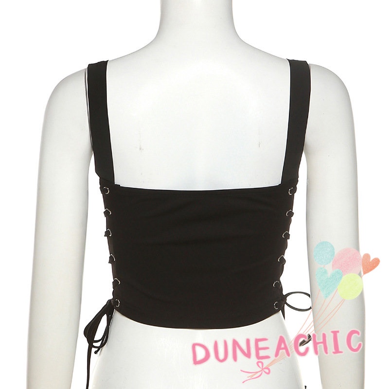 DUNEA Áo hai dây in họa tiết thời trang cho nữ